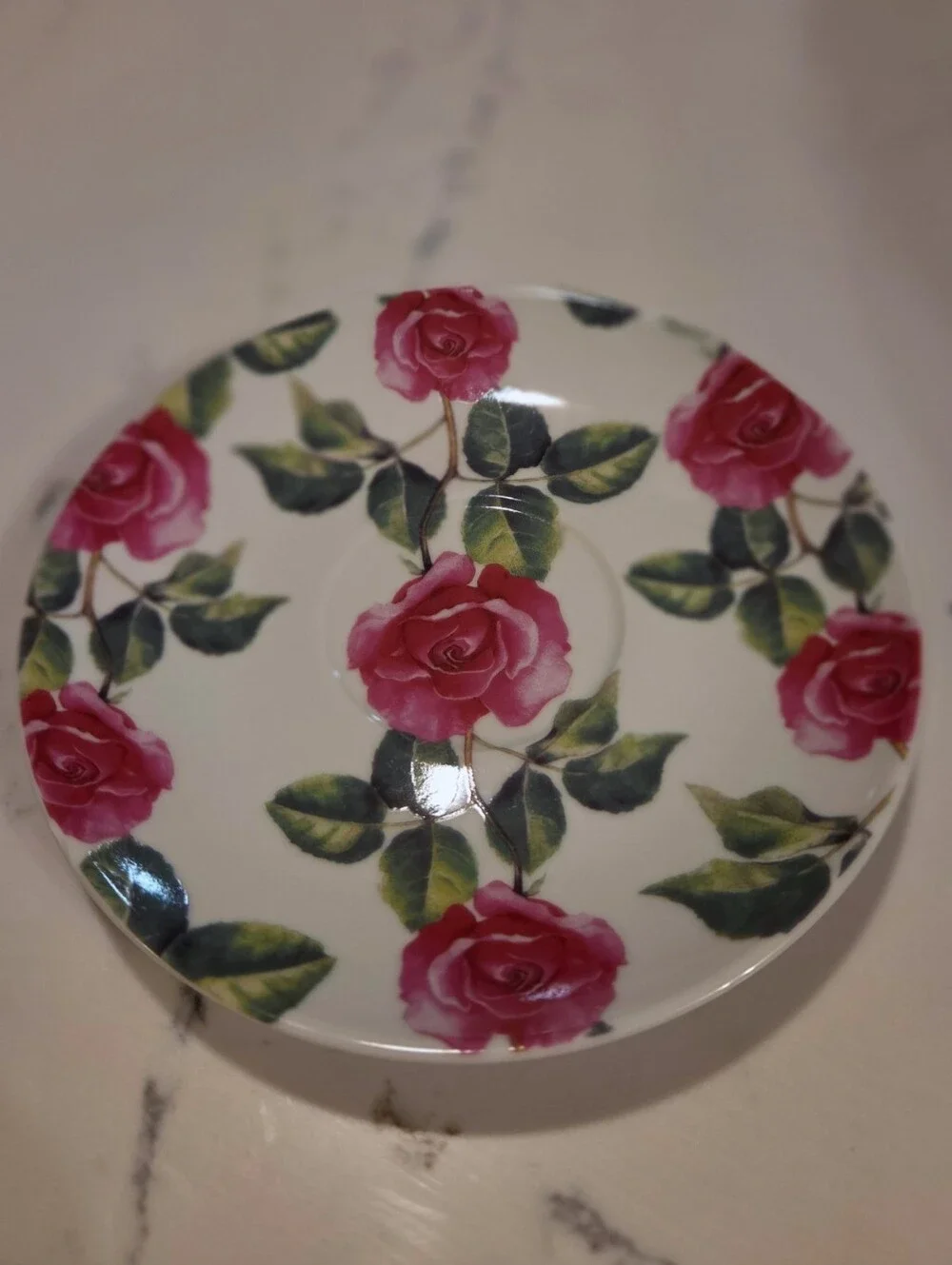 Kent Pottery Tea Cup Saucer Set Rose Pink Red Floral Cottagecore Bridgerton Chic